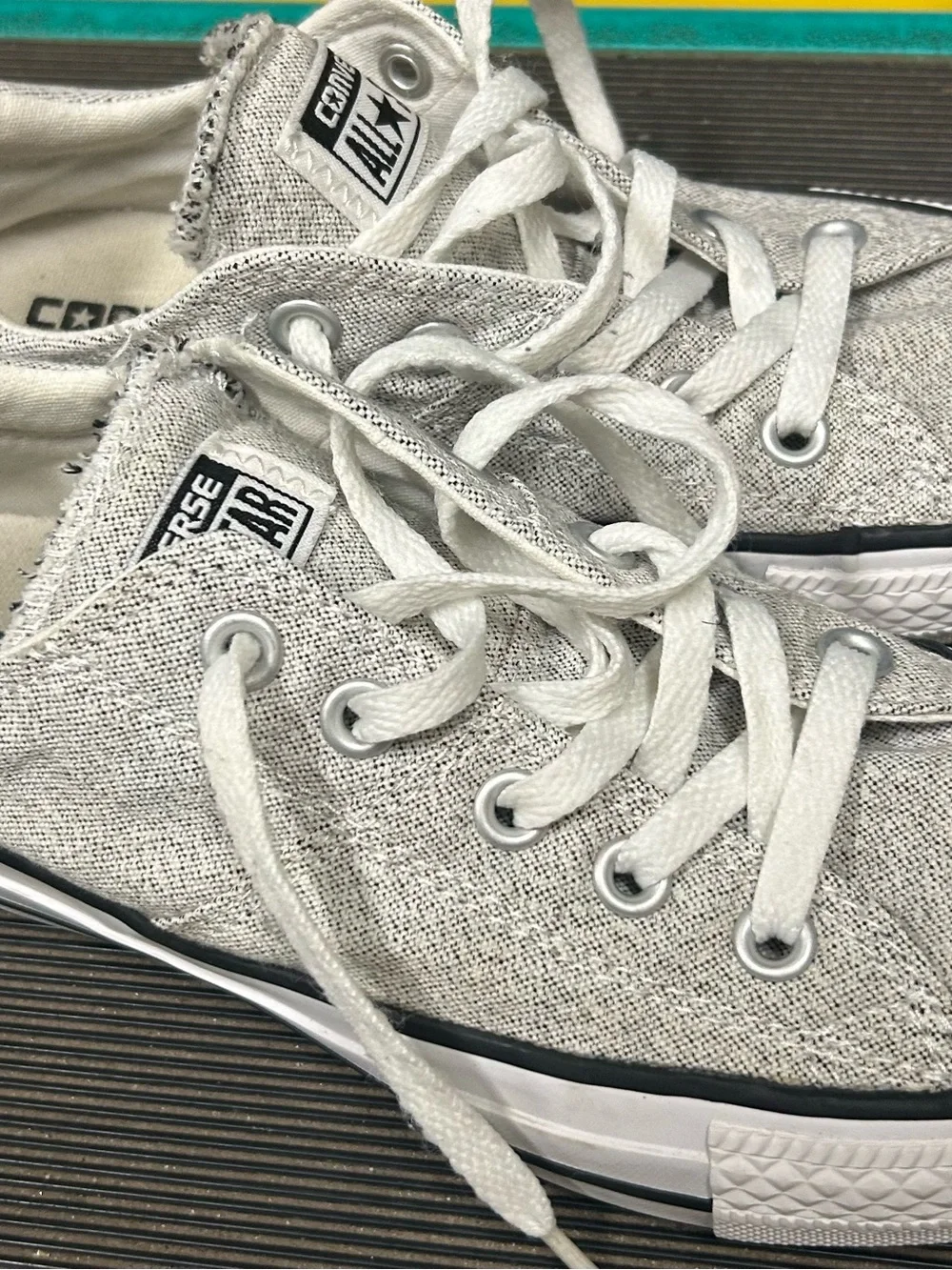 Converse Kids Low Top Sneakers in Light Gray and White